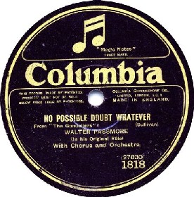 Columbia 1818, Walter Passmore's 'No Possible Doubt Whatever,' 1912